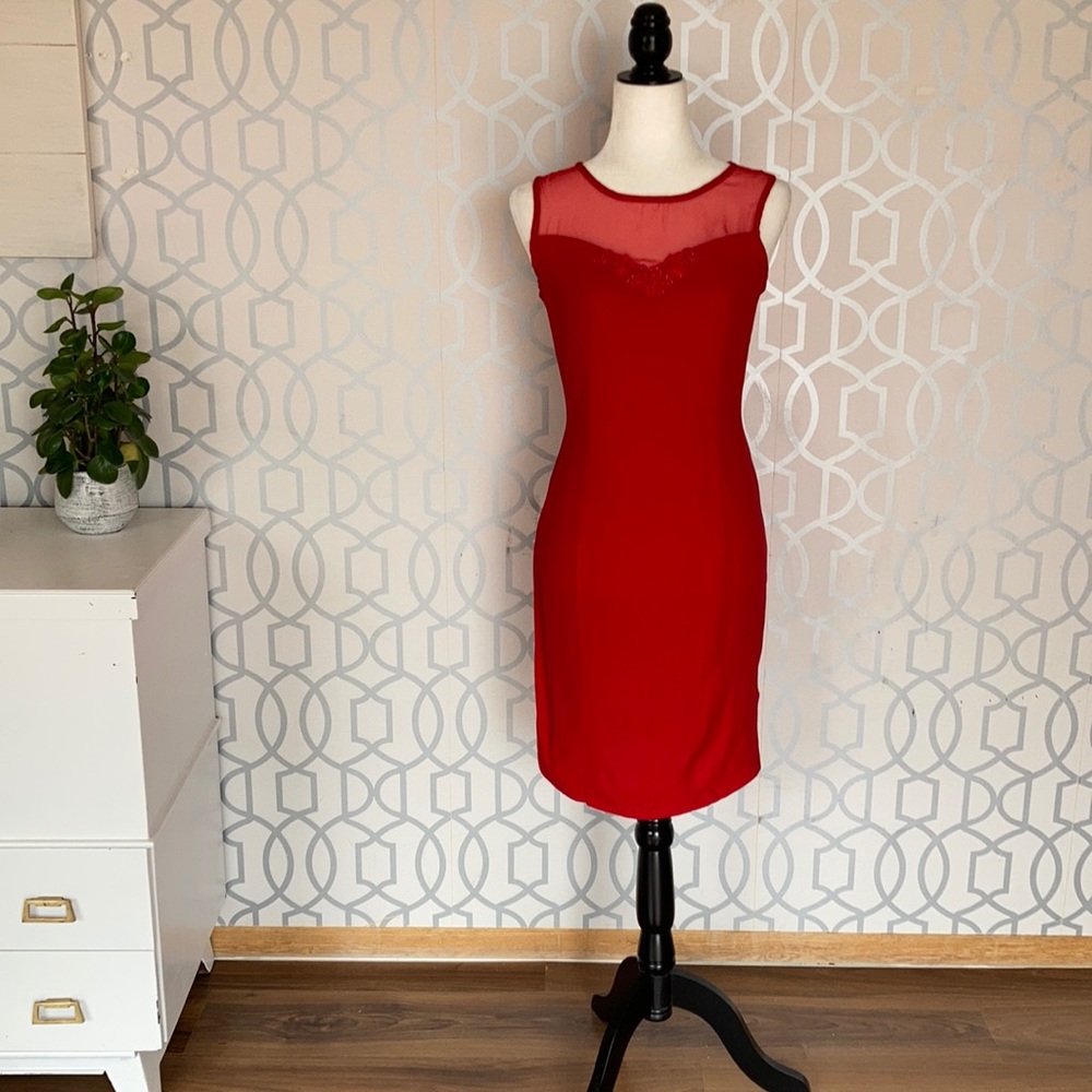 Classic red dress with retro jacket